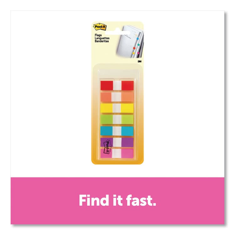 3M/COMMERCIAL TAPE DIV. Small Flags, Seven Assorted Colors, 190 Flags (MMM6837CF)