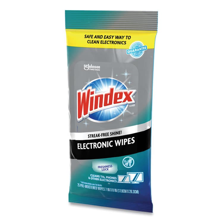 SC JOHNSON Electronics-Cleaner Wipes, 1-Ply, 7 x 10, Neutral Scent, White, 25 Wipes (SJN319248EA) thumbnail 2