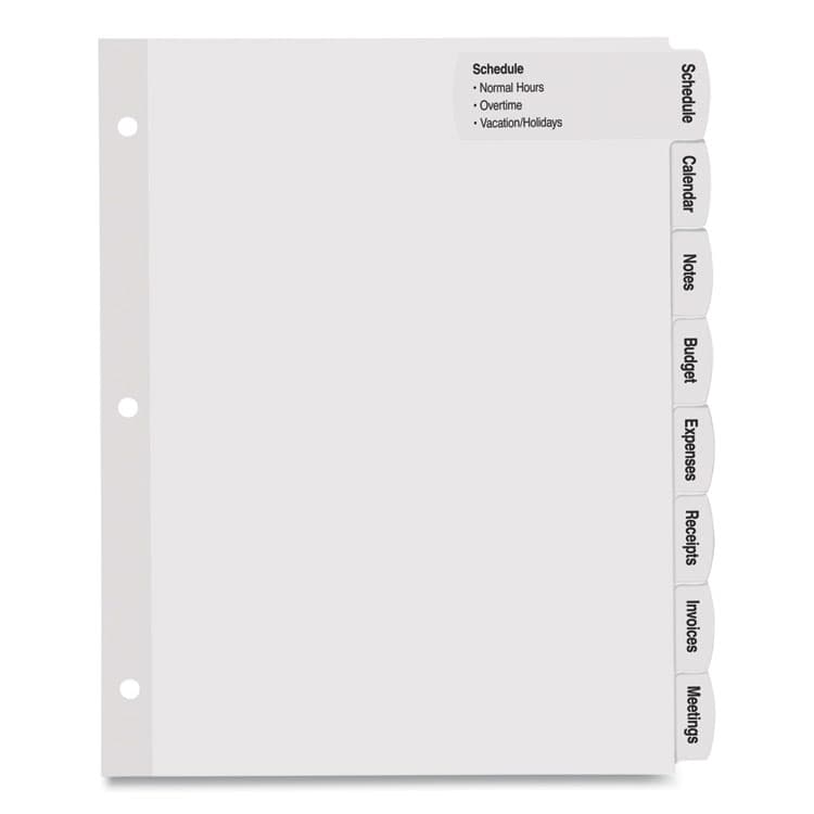 AVERY PRODUCTS CORPORATION Big Tab Printable Large White Label Tab Dividers, 8-Tab, 11 x 8.5, White, 4 Sets (AVE14439) thumbnail 2