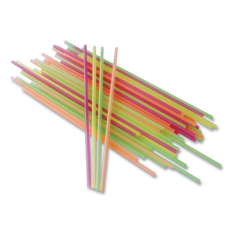 BERK ENTERPRISES Neon Sip Sticks, 5.5" Polypropylene, Assorted Colors, 1,000/Pack (BSQ1241202)