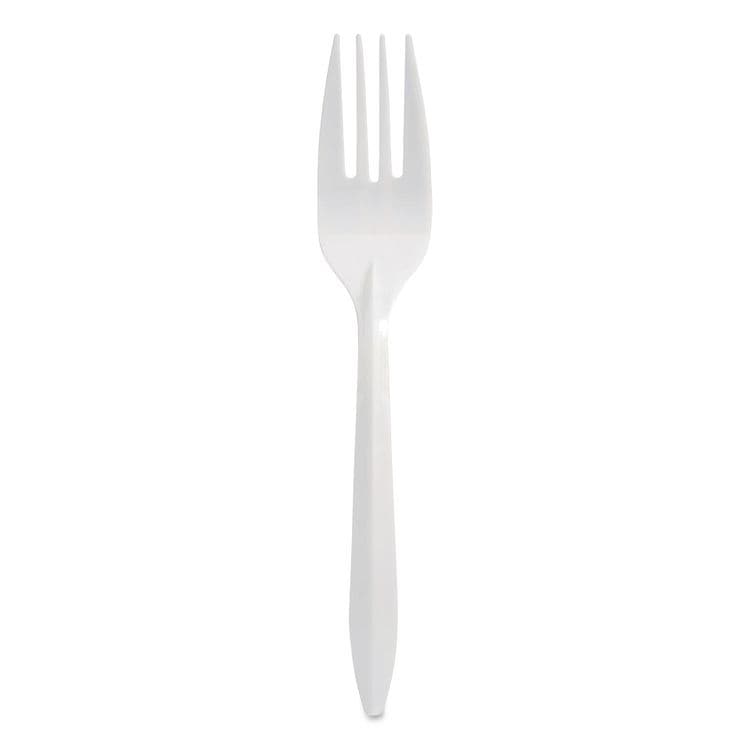 BERK ENTERPRISES Mediumweight Polypropylene Cutlery, Fork, Plastic, White, 1,000/Carton (BSQ1012000)