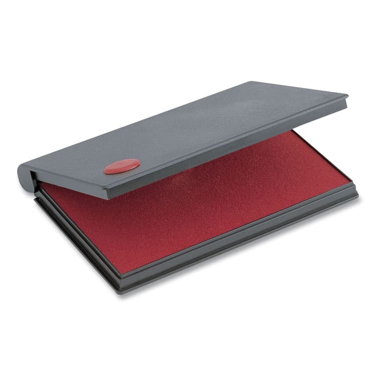 CONSOLIDATED STAMP 2000 PLUS One-Color Felt Stamp Pad, #2, 6.25" x 3.5", Red (CSC090411)