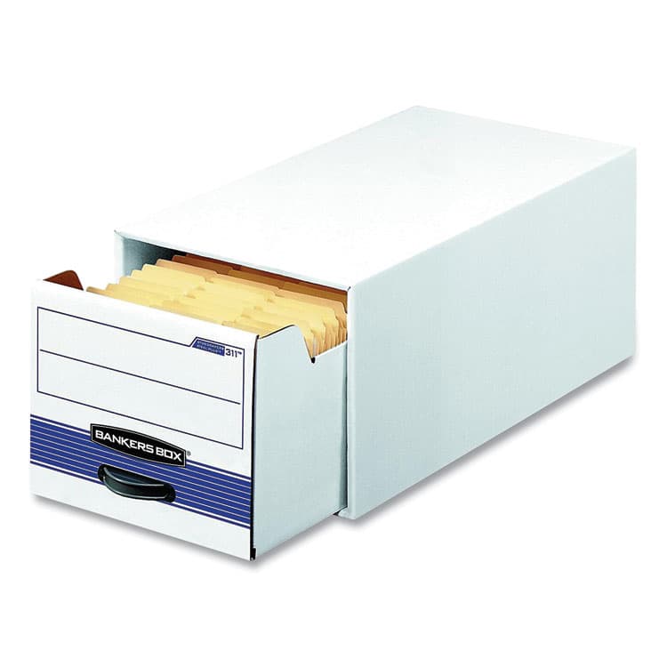 FELLOWES MFG. CO. STOR/DRAWER Basic Space-Savings Storage Drawers, Legal Files, 16.75 x 19.5 x 11.5, White/Blue (FEL00722EA)