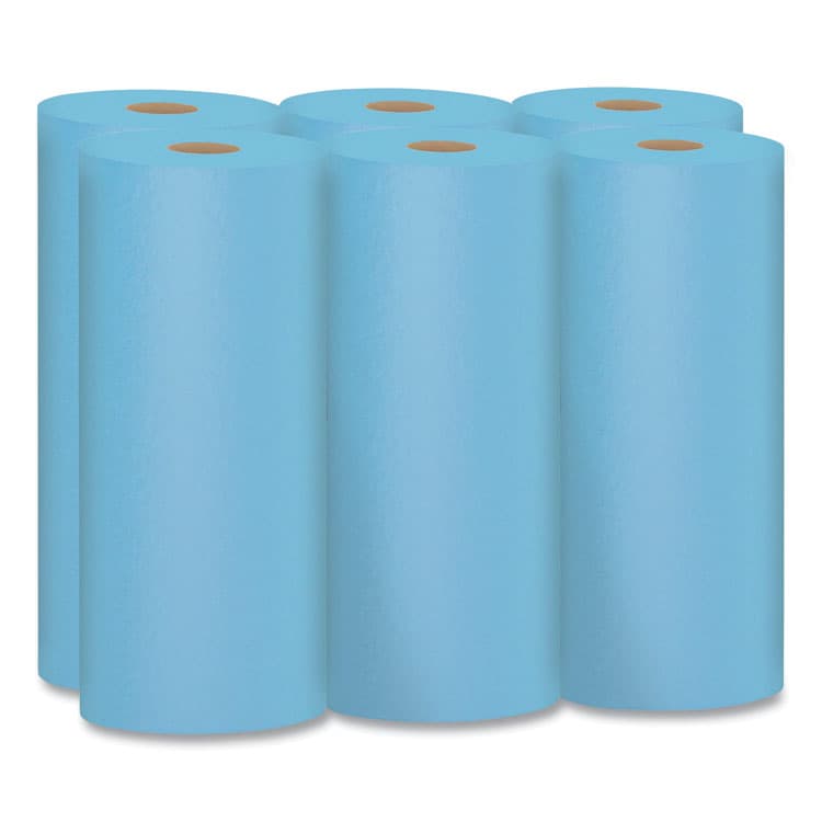 KIMBERLY CLARK Shop Towels, 1-Ply, 10.4 x 11, Blue, 55/Roll, 6 Rolls/Pack (KIM75180)