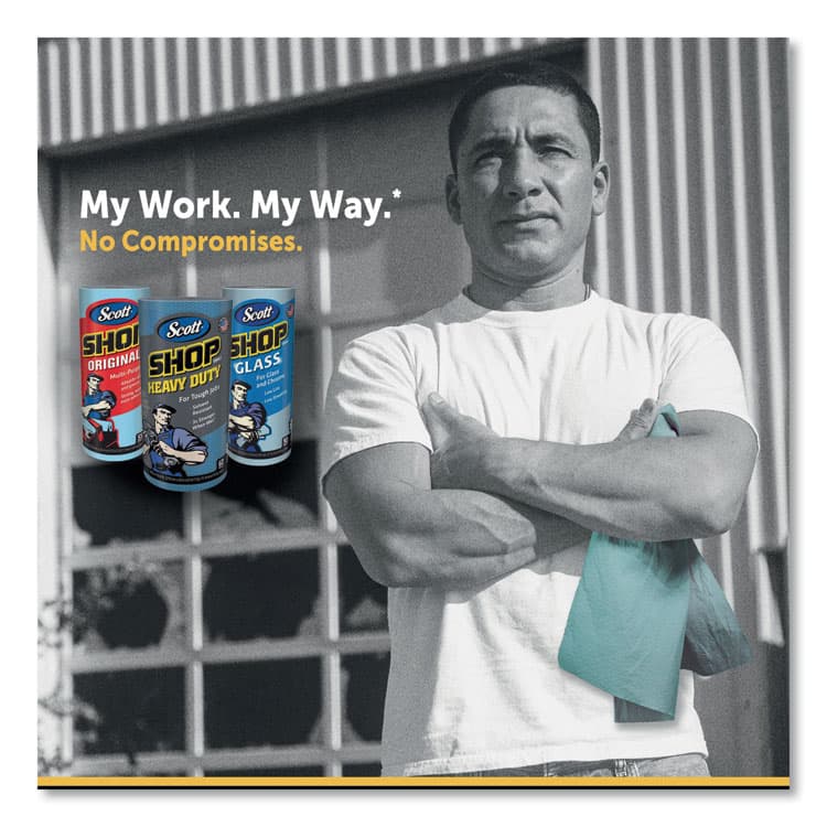 KIMBERLY CLARK Shop Towels, 1-Ply, 10.4 x 11, Blue, 55/Roll, 6 Rolls/Pack (KIM75180) thumbnail 4