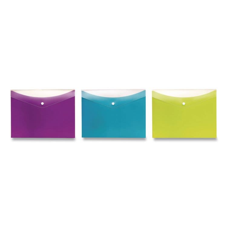 TOPS BUSINESS FORMS Dual Pocket Snap Envelope, 2 Sections, Snap Closure, Letter Size, Assorted Colors, 3/Pack (PFX95569)