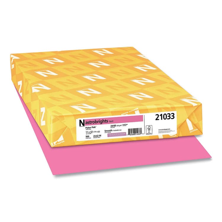 NEENAH PAPER Color Paper, 24 lb Bond Weight, 11 x 17, Pulsar Pink, 500/Ream (WAU2103322623) thumbnail 2