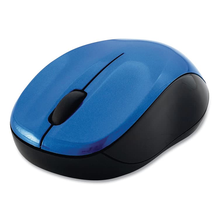 VERBATIM CORPORATION Silent Wireless Blue LED Mouse, 2.4 GHz Frequency/32.8 ft Wireless Range, Left/Right Hand Use, Blue (VER99770)
