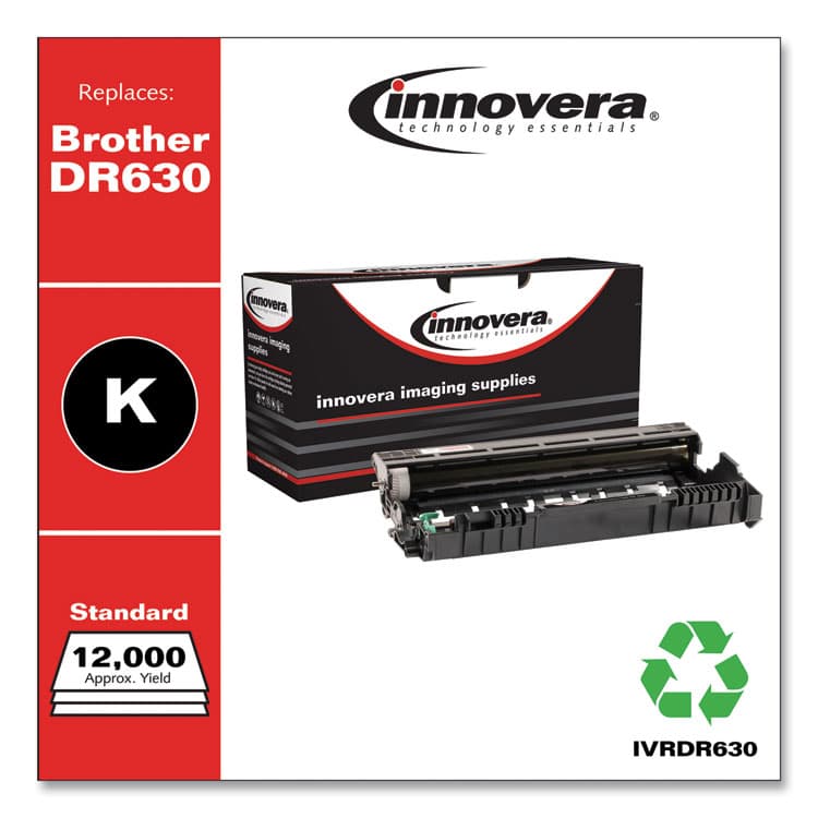 INNOVERA Remanufactured Black Drum Unit, Replacement for DR630, 12,000 Page-Yield (IVRDR630) thumbnail 2