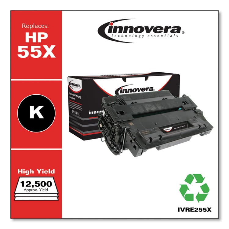 INNOVERA Remanufactured Black High-Yield Toner, Replacement for 55X (CE255X), 12,500 Page-Yield (IVRE255X) thumbnail 2