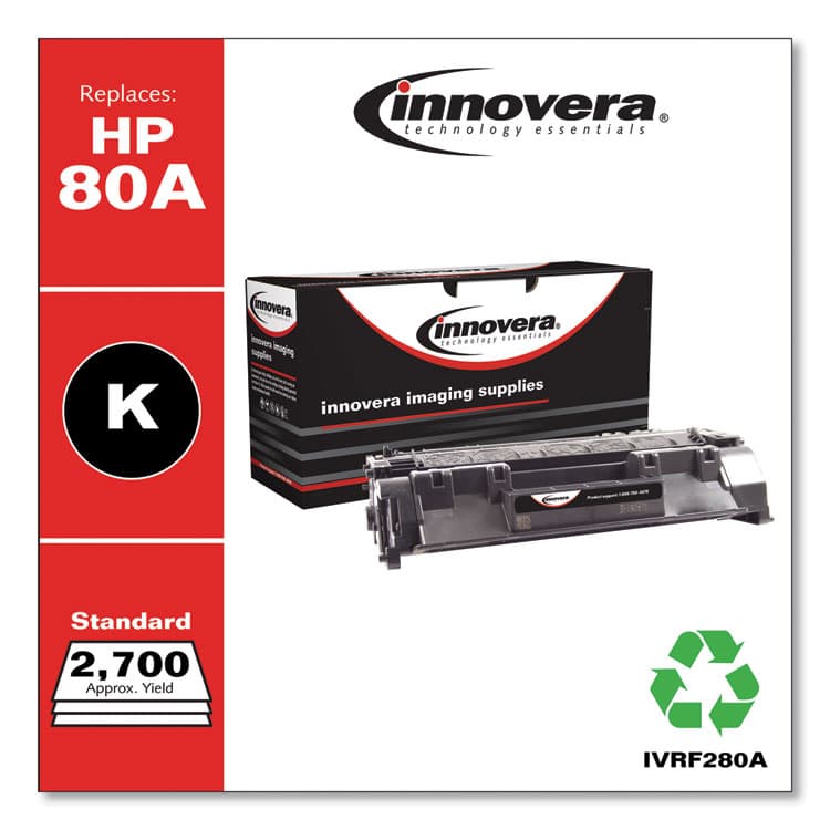 INNOVERA Remanufactured Black Toner, Replacement for 80A (CF280A), 2,700 Page-Yield (IVRF280A) thumbnail 2