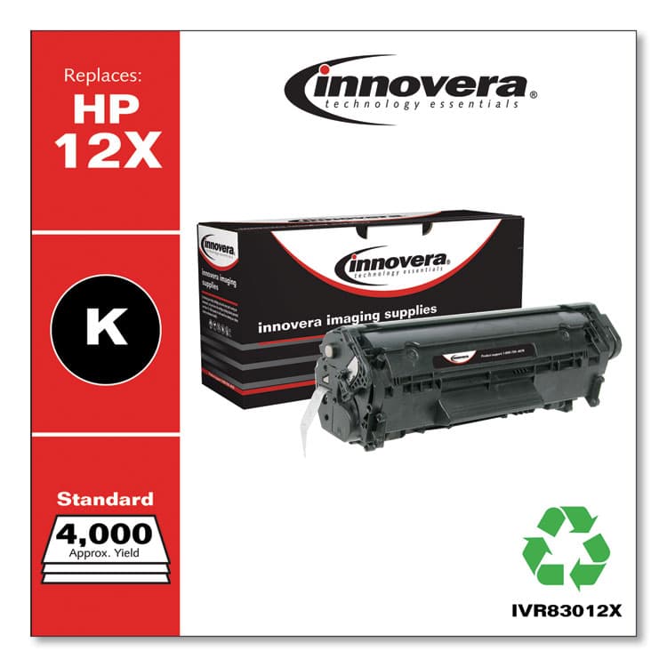 INNOVERA Remanufactured Black Extended-Yield Toner, Replacement for 12X (Q2612X), 4,000 Page-Yield (IVR83012X) thumbnail 2
