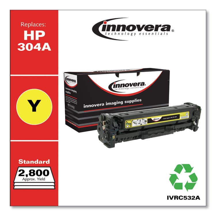 INNOVERA Remanufactured Yellow Toner, Replacement for 304A (CC532A), 2,800 Page-Yield (IVRC532A) thumbnail 2