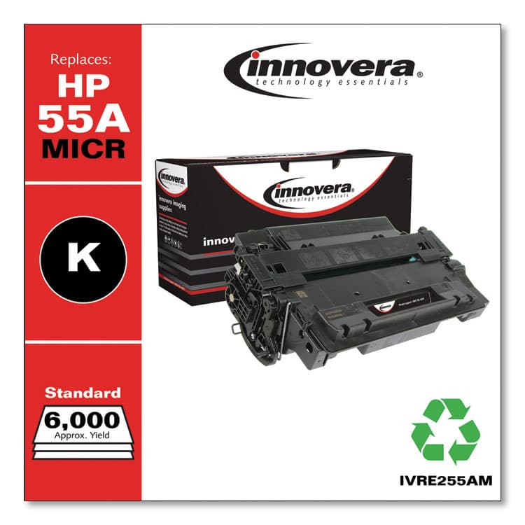 INNOVERA Remanufactured Black MICR Toner, Replacement for 55AM (CE255AM), 6,000 Page-Yield (IVRE255AM) thumbnail 2