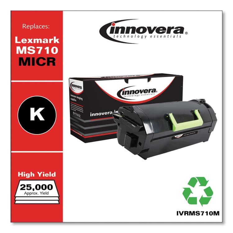 INNOVERA Remanufactured Black High-Yield MICR Toner, Replacement for MS710M (52D0HA0), 25,000 Page-Yield (IVRMS710M) thumbnail 2