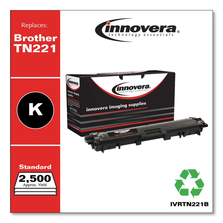 INNOVERA Remanufactured Black Toner, Replacement for TN221BK, 2,500 Page-Yield (IVRTN221B) thumbnail 2