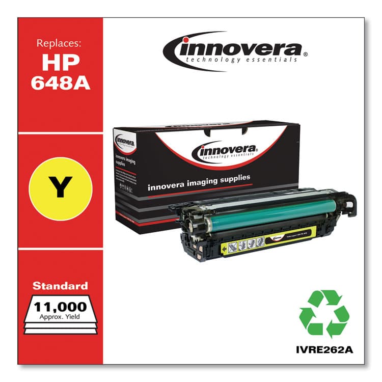 INNOVERA Remanufactured Yellow Toner, Replacement for 648A (CE262A), 11,000 Page-Yield (IVRE262A) thumbnail 2