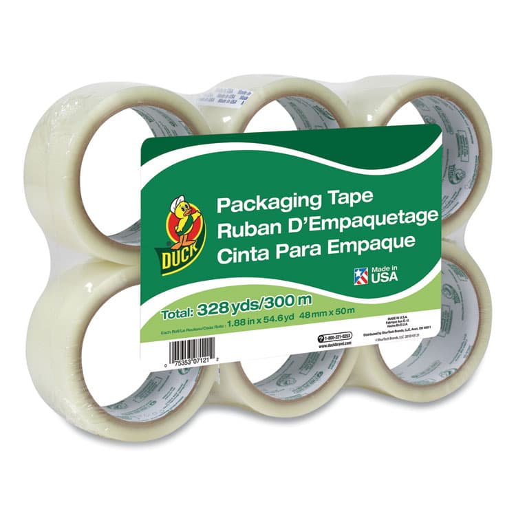 SHURTAPE TECHNOLOGIES Commercial Grade Packaging Tape, 3" Core, 1.88" x 55 yds, Clear, 6/Pack (DUC240053)