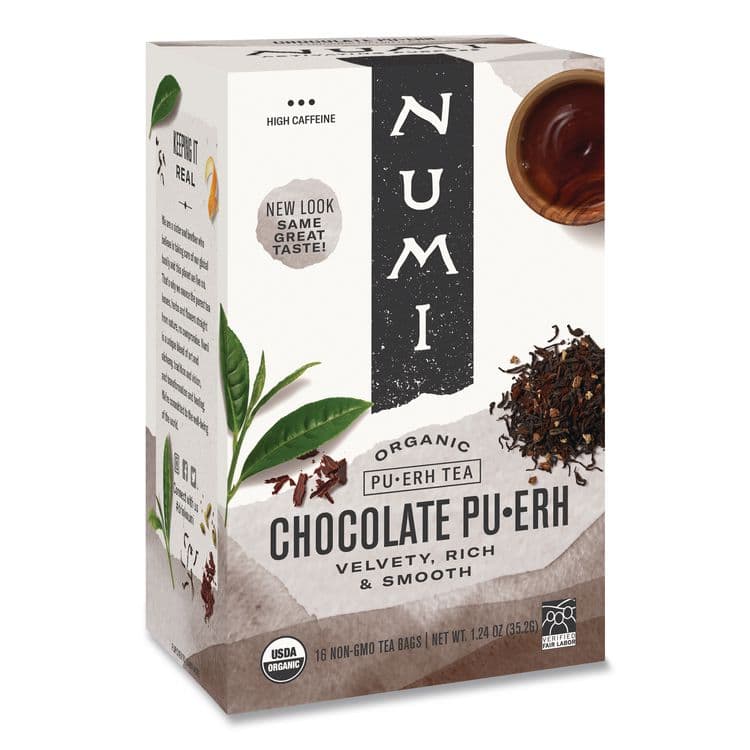 NUMI Organic Tea, Chocolate Puerh, 16/Box (NUM10360)