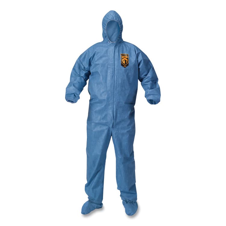 KIMBERLY-CLARK PROFESSIONAL A65 Zipper Front Hood and Boot Flame-Resistant Coveralls, Elastic Wrist and Ankles, 2X-Large,Blue, 25/Carton (KCC45355) thumbnail 2