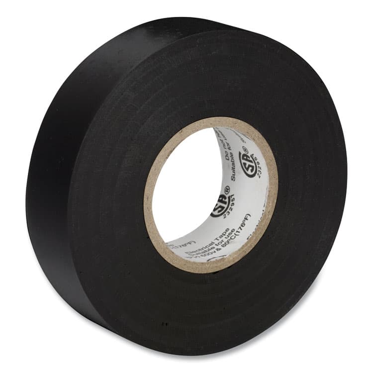 SHURTAPE TECHNOLOGIES Pro Electrical Tape, 1" Core, 0.75" x 66 ft, Black (DUC551117) thumbnail 2