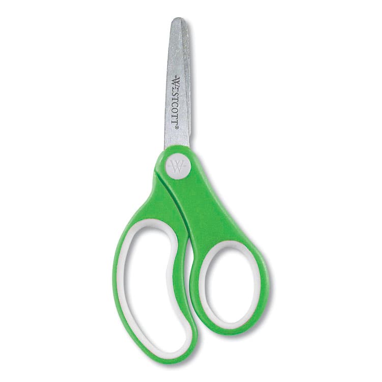 ACME UNITED CORPORATION Soft Handle Kids Scissors, Rounded Tip, 5" Long, 1.75" Cut Length, Straight Assorted Color Handles, 12/Pack (ACM15971) thumbnail 3