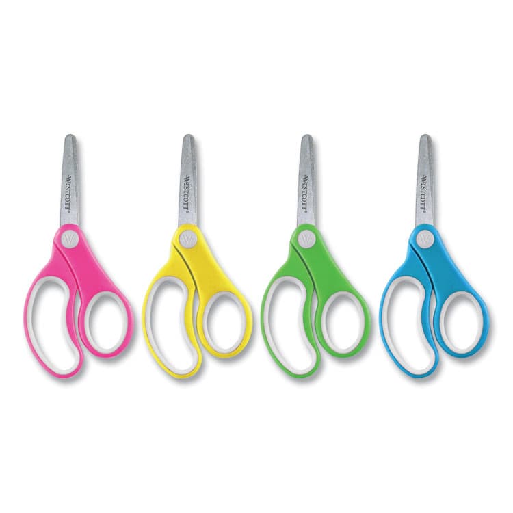 ACME UNITED CORPORATION Soft Handle Kids Scissors, Rounded Tip, 5" Long, 1.75" Cut Length, Straight Assorted Color Handles, 12/Pack (ACM15971) thumbnail 2