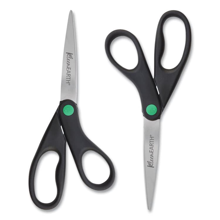 ACME UNITED CORPORATION KleenEarth Scissors, 8" Long, 3.25" Cut Length, Straight Black Handle, 2/Pack (ACM15179) thumbnail 2