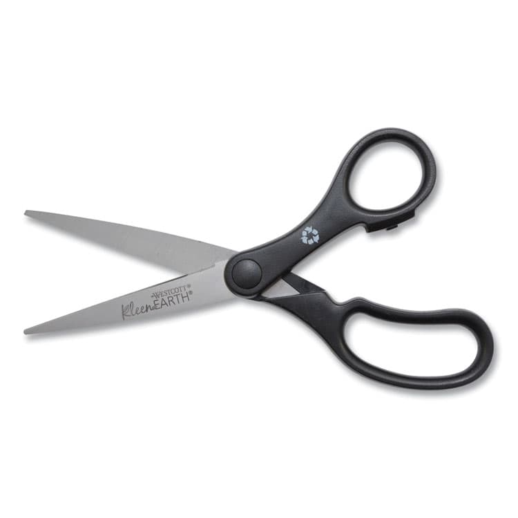 ACME UNITED CORPORATION KleenEarth Basic Plastic Handle Scissors, 7" Long, 2.8" Cut Length, Straight Black Handle (ACM15582) thumbnail 2