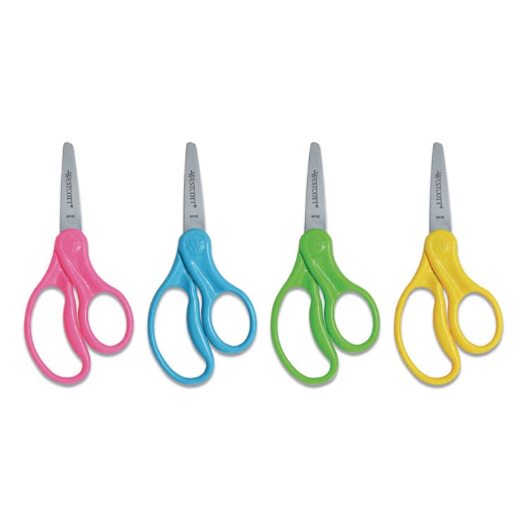 ACME UNITED CORPORATION For Kids Scissors, Pointed Tip, 5" Long, 1.75" Cut Length, Straight Handle, Randomly Assorted Handle Color (ACM13131)