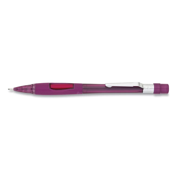 PENTEL OF AMERICA Quicker Clicker Mechanical Pencil, 0.9 mm, HB (#2), Black Lead, Transparent Burgundy Barrel (PENPD349TB)