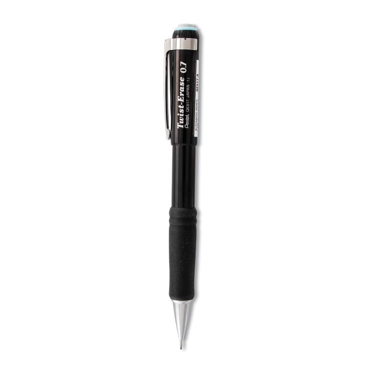 PENTEL OF AMERICA Twist-Erase III Mechanical Pencil, 0.7 mm, HB (#2), Black Lead, Black Barrel (PENQE517A)