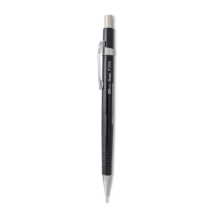 PENTEL OF AMERICA Sharp Mechanical Pencil, 0.5 mm, HB (#2), Black Lead, Black Barrel (PENP205A)