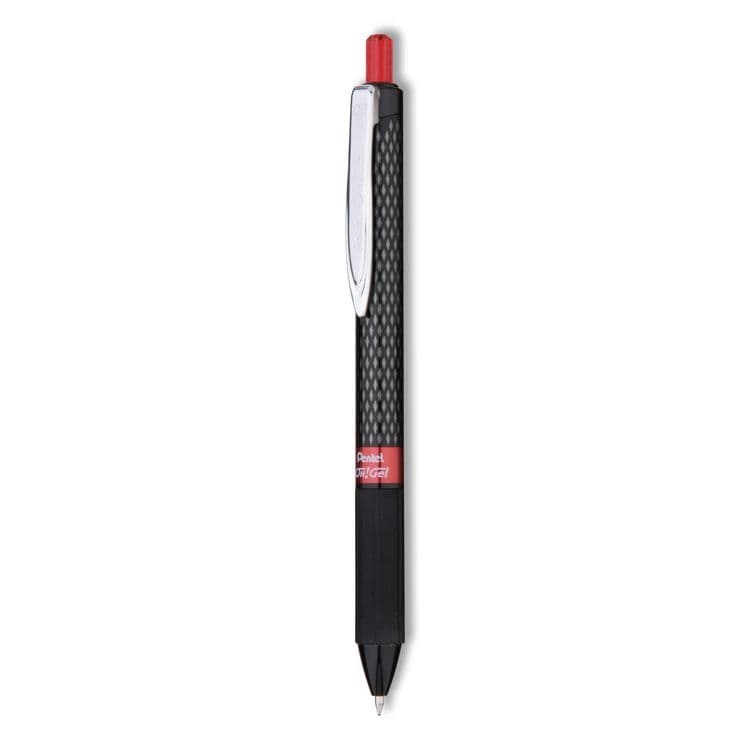 PENTEL OF AMERICA Oh! Gel Pen, Retractable, Medium 0.7 mm, Red Ink, Black Barrel, Dozen (PENK497B) thumbnail 2