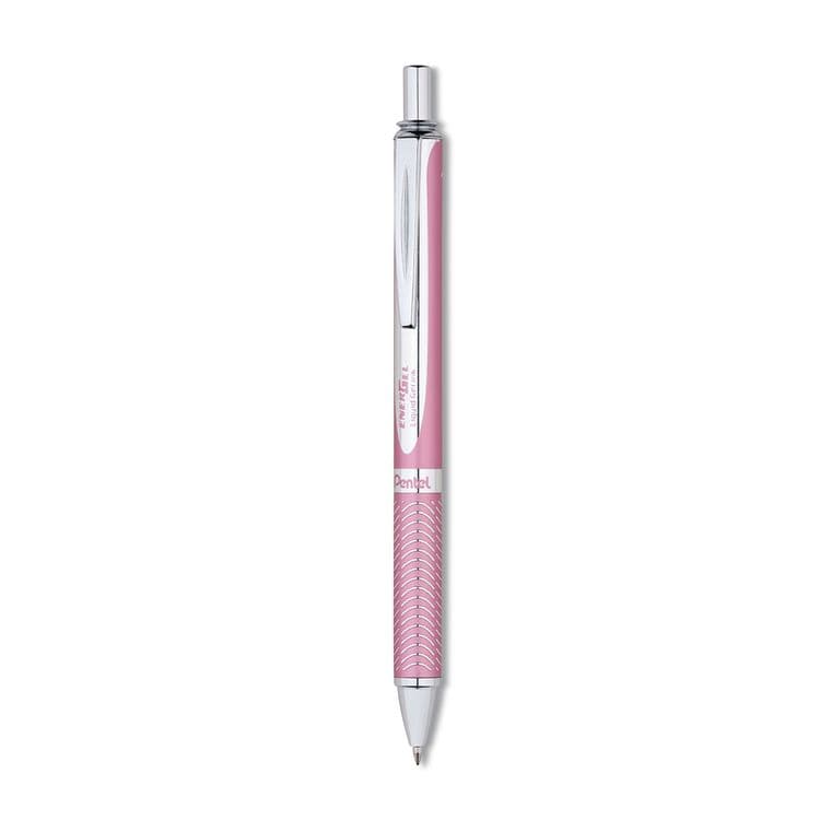PENTEL OF AMERICA EnerGel Alloy RT Gel Pens, Retractable, Medium 0.7mm, Black Ink, Pink Barrel (PENBL407PA) thumbnail 2