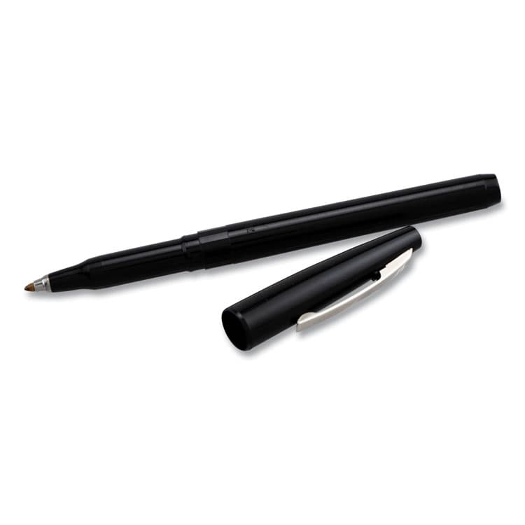 PENTEL OF AMERICA Rolling Writer Rollerball Pen, Stick, Medium 0.8 mm, Black Ink, Black Barrel, Dozen (PENR100A) thumbnail 2