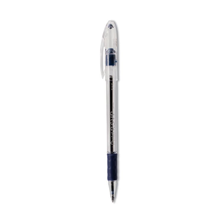 PENTEL OF AMERICA R.S.V.P. Ballpoint Pen, Stick, Fine 0.7 mm, Blue Ink, Clear/Blue Barrel, Dozen (PENBK90C)