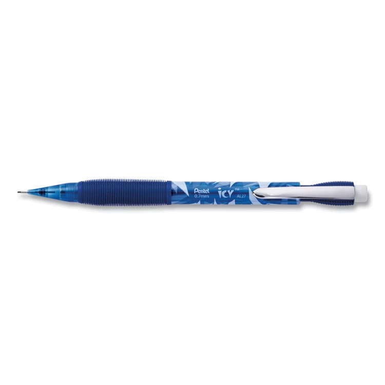 PENTEL OF AMERICA Icy Mechanical Pencil Value Pack, 0.7 mm, HB (#2), Black Lead, Transparent Blue Barrel, 24/Pack (PENAL27TCSWSPR)