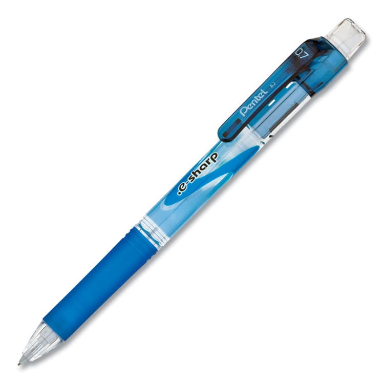 PENTEL OF AMERICA .e-Sharp Mechanical Pencil, 0.7 mm, HB (#2), Black Lead, Blue Barrel, Dozen (PENAZ127C)