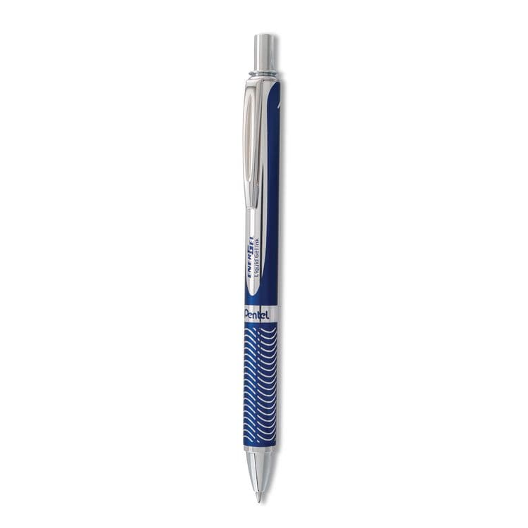 PENTEL OF AMERICA EnerGel Alloy RT Gel Pen, Retractable, Medium 0.7 mm, Black Ink, Blue Barrel (PENBL407CA) thumbnail 2