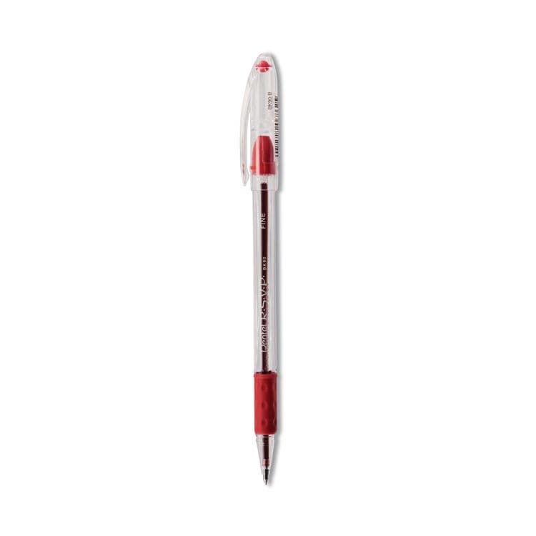PENTEL OF AMERICA R.S.V.P. Ballpoint Pen, Stick, Fine 0.7 mm, Red Ink, Clear/Red Barrel, Dozen (PENBK90B) thumbnail 3