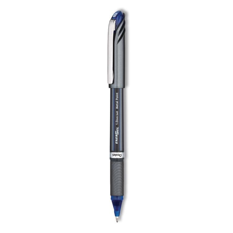 PENTEL OF AMERICA EnerGel NV Gel Pen, Stick, Bold 1 mm, Blue Ink, Gray/Blue Barrel, Dozen (PENBL30C) thumbnail 3