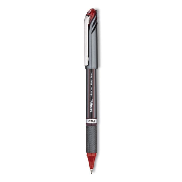 PENTEL OF AMERICA EnerGel NV Gel Pen, Stick, Bold 1 mm, Red Ink, Gray/Red Barrel, Dozen (PENBL30B) thumbnail 2
