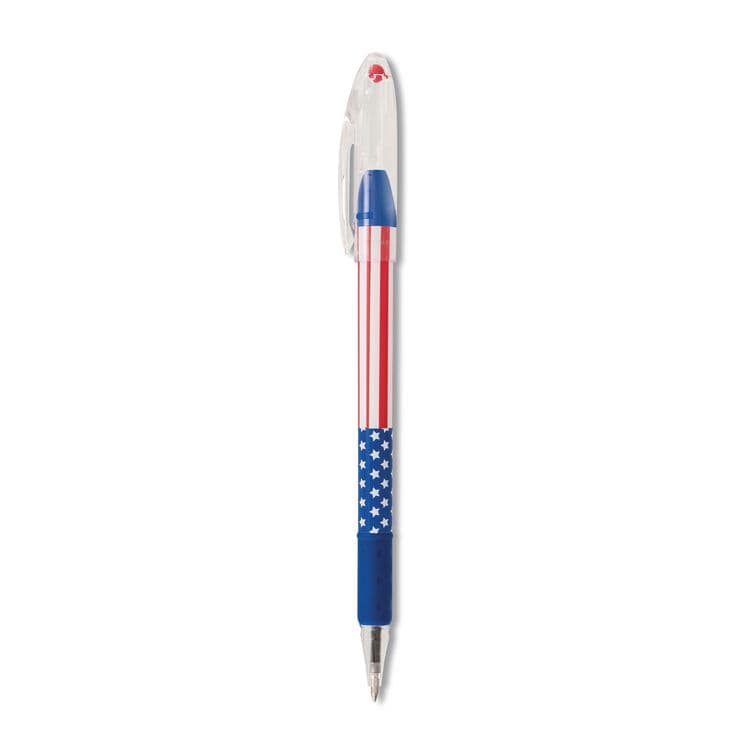 PENTEL OF AMERICA R.S.V.P. Stars and Stripes Ballpoint Pen, Stick, Fine 0.7 mm, Black Ink, Red/White/Blue Barrel, 5/Pack (PENBK90USABP5A)