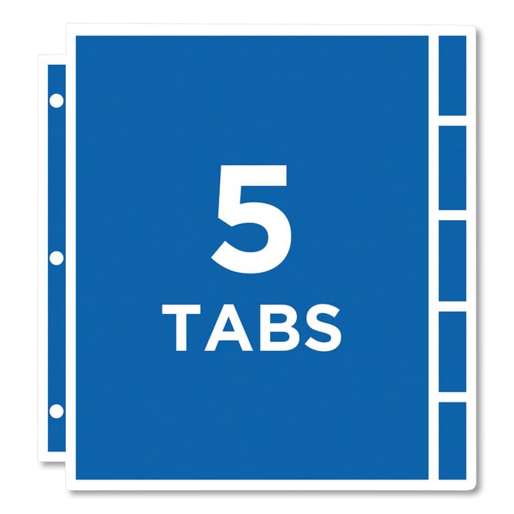 AVERY PRODUCTS CORPORATION Protect 'n Tab Sheet Protectors, 5-Tabs, Heavy-Duty, Side: 3-Hole Punched, Top Load 8.5 x 11 Insert, Clear, 5/Set (AVE74160) thumbnail 4