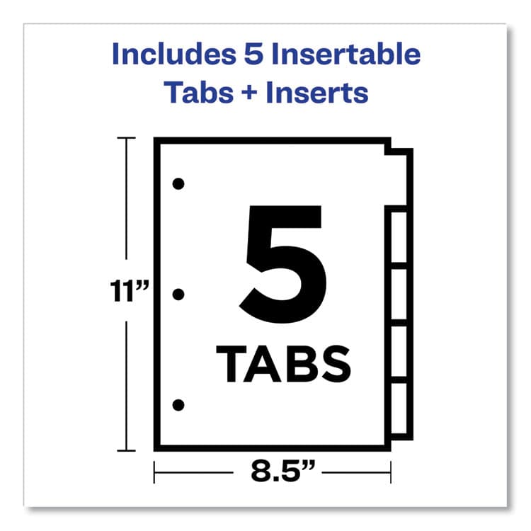 AVERY PRODUCTS CORPORATION Plastic Insertable Dividers, 5-Tab, 11 x 8.5, Clear Tabs, 1 Set (AVE11466) thumbnail 3