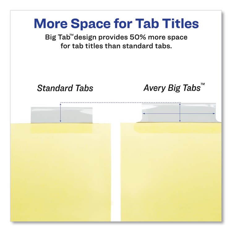 AVERY PRODUCTS CORPORATION Insertable Big Tab Dividers, 8-Tab, Double-Sided Gold Edge Reinforcing, 11" x 8.5", Buff, Clear Tabs, 1 Set (AVE11112) thumbnail 4