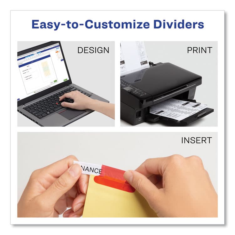 AVERY PRODUCTS CORPORATION Insertable Big Tab Dividers, 8-Tab, Double-Sided Gold Edge Reinforcing, 11" x 8.5", Buff, Assorted Tabs, 1 Set (AVE11111) thumbnail 2