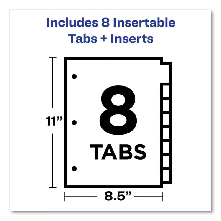 AVERY PRODUCTS CORPORATION Insertable Big Tab Plastic Dividers, 8-Tab, 11 x 8.5, Assorted, 1 Set (AVE11901) thumbnail 4