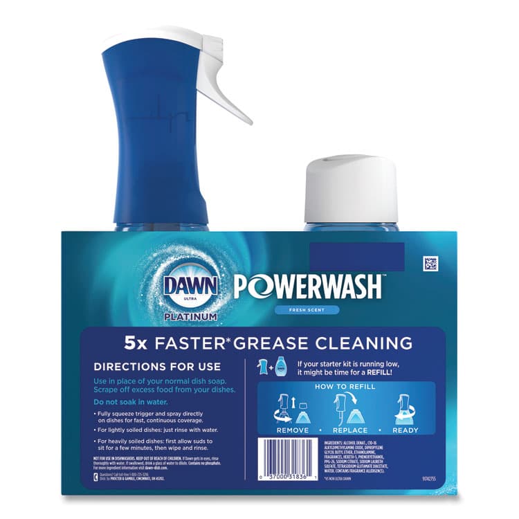 PROCTER & GAMBLE Platinum Powerwash Dish Spray, Fresh, 16 oz Spray Bottle, 2/Pack (PGC31836PK) thumbnail 2